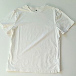H&M White Short Sleeve Tee Classic Crew Neck XL
